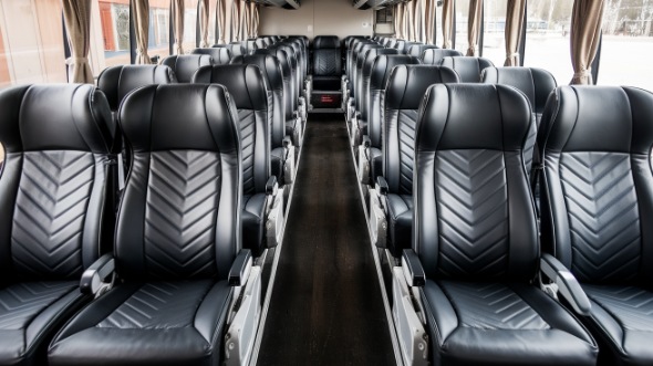 54 passenger charter bus inside columbus