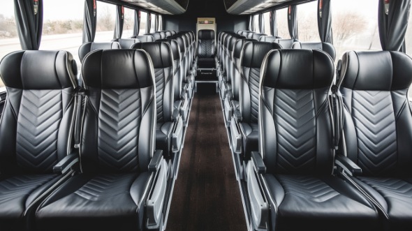 56 passenger charter bus inside columbus